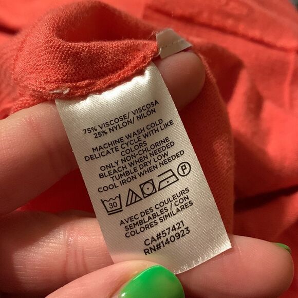 Loft light V-neck coral color cardigan button down sweater - Picture 5 of 5